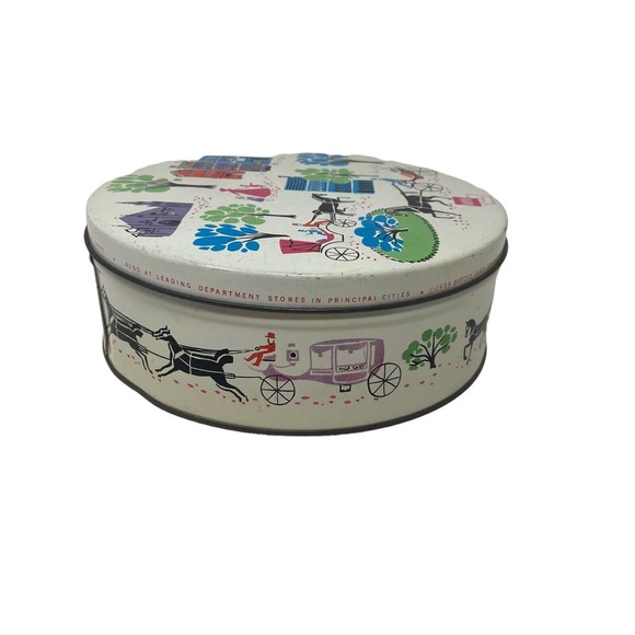 Vintage 1959 Barton's Bonbonniere Candy MCM Printed Round Tin Container - Picture 3 of 7
